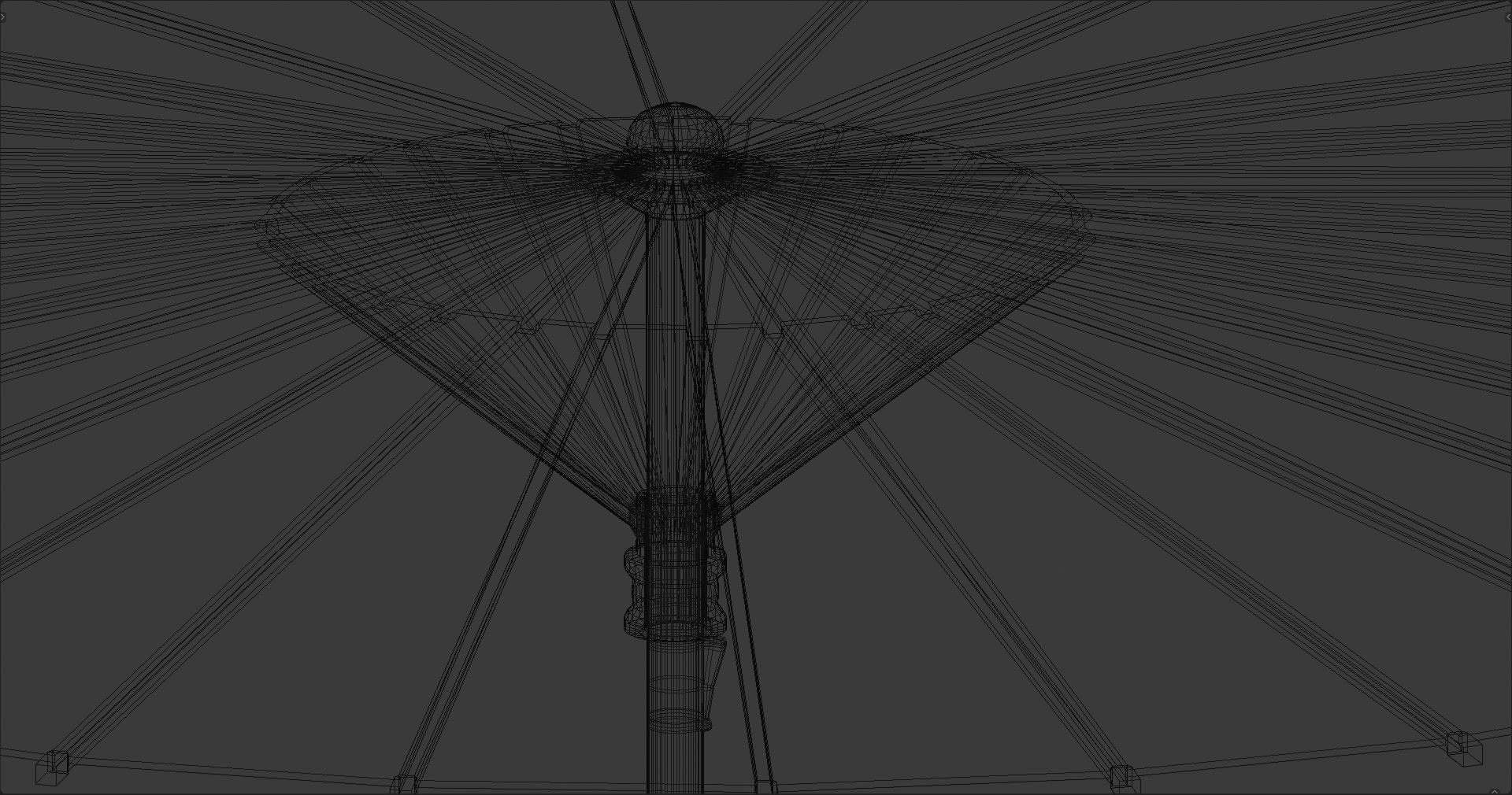 Traditional Japanese umbrella  Low-poly 3D model_10