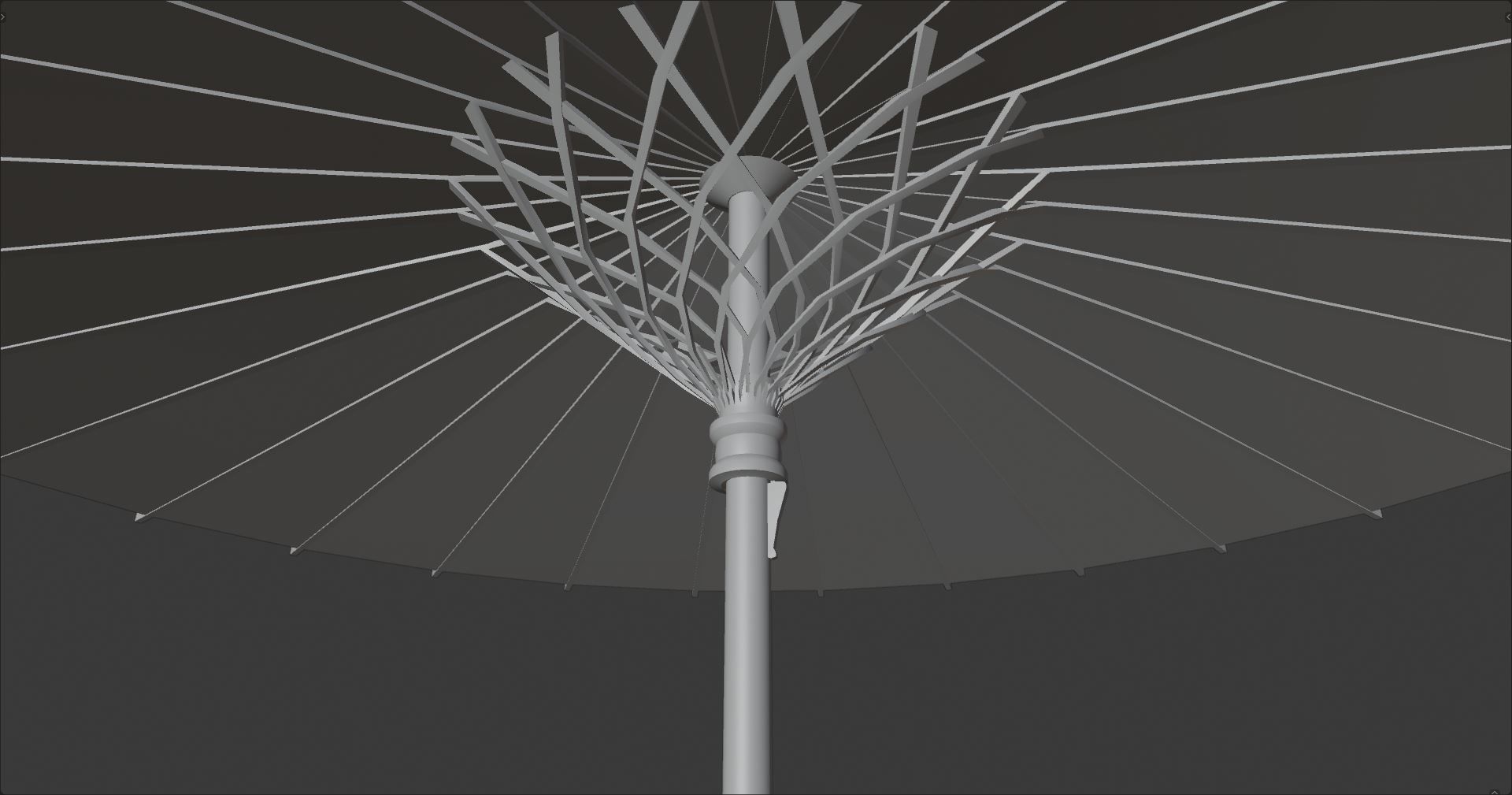 Traditional Japanese umbrella  Low-poly 3D model_11