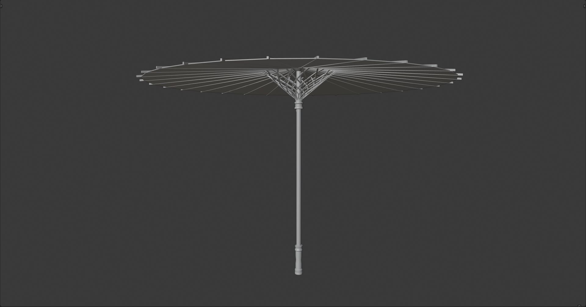 Traditional Japanese umbrella  Low-poly 3D model_7