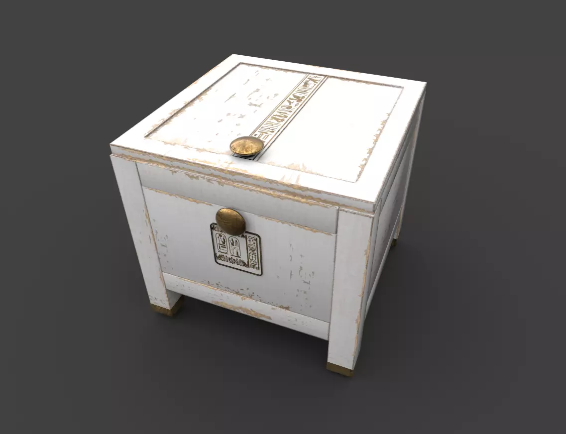 Egyptian Chest Low-poly 3D model_0