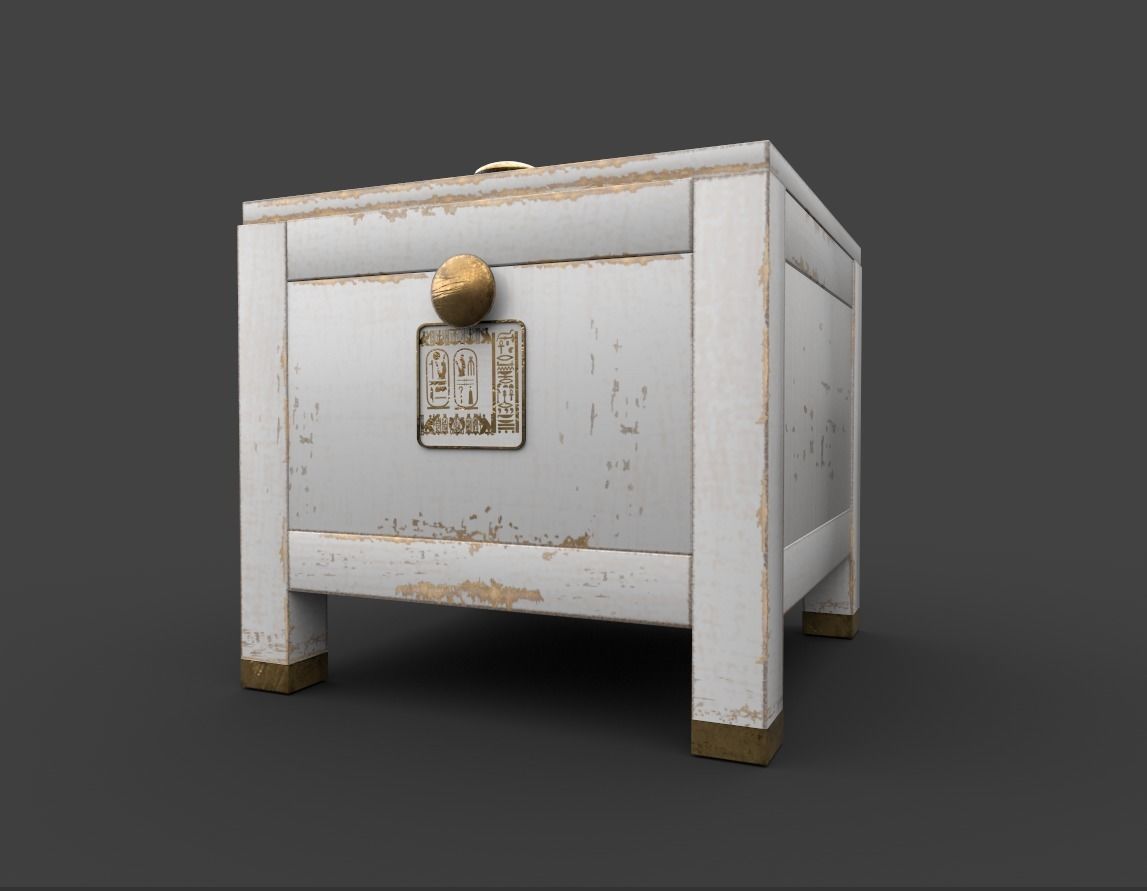 Egyptian Chest Low-poly 3D model_1