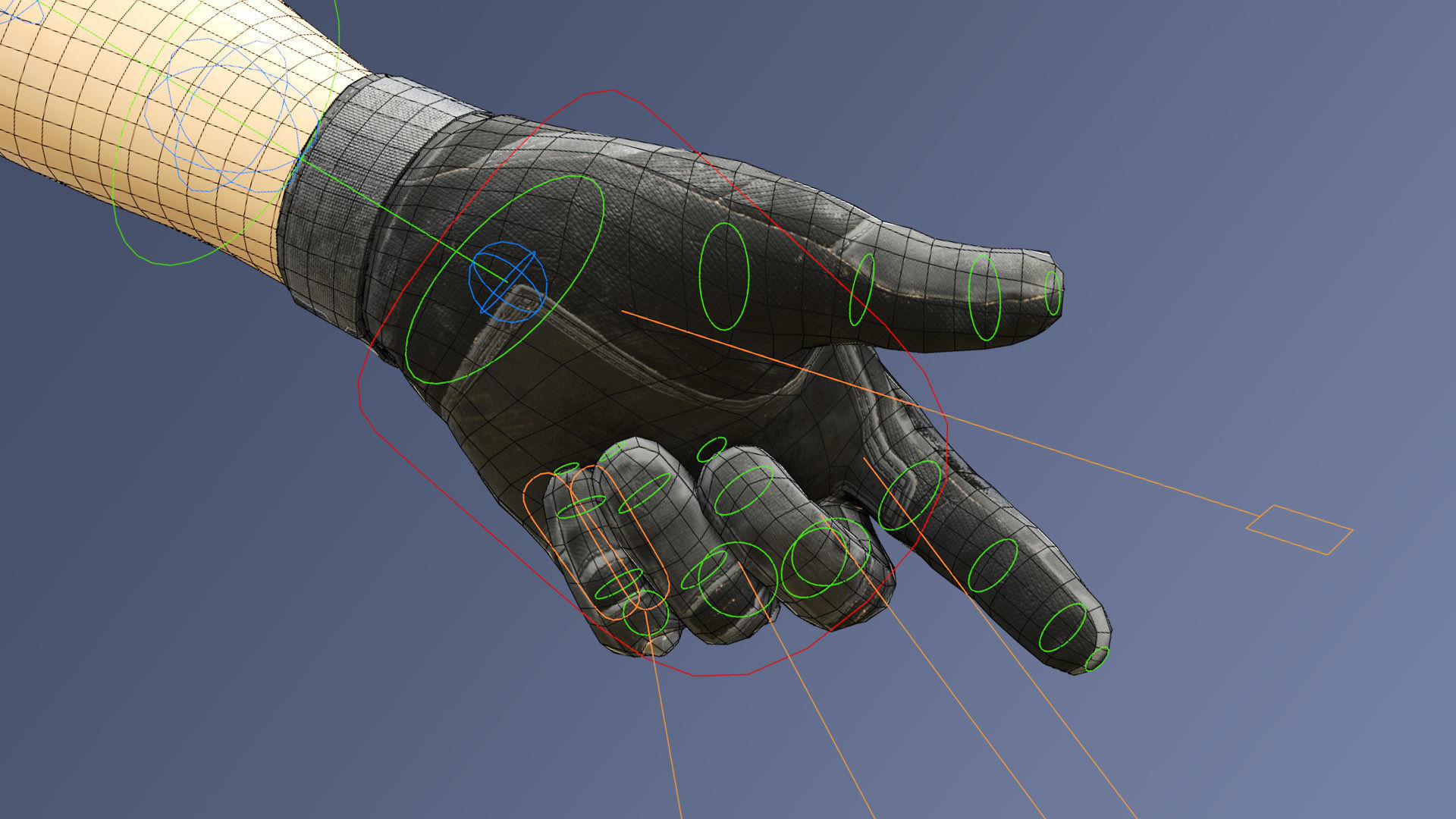 FPS Glove Tactical 4 Low-poly 3D model_11