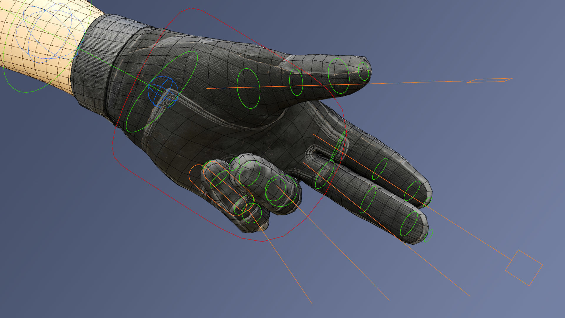 FPS Glove Tactical 4 Low-poly 3D model_10