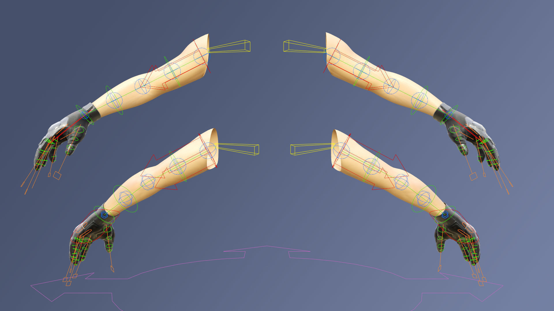 FPS Glove Tactical 4 Low-poly 3D model_12