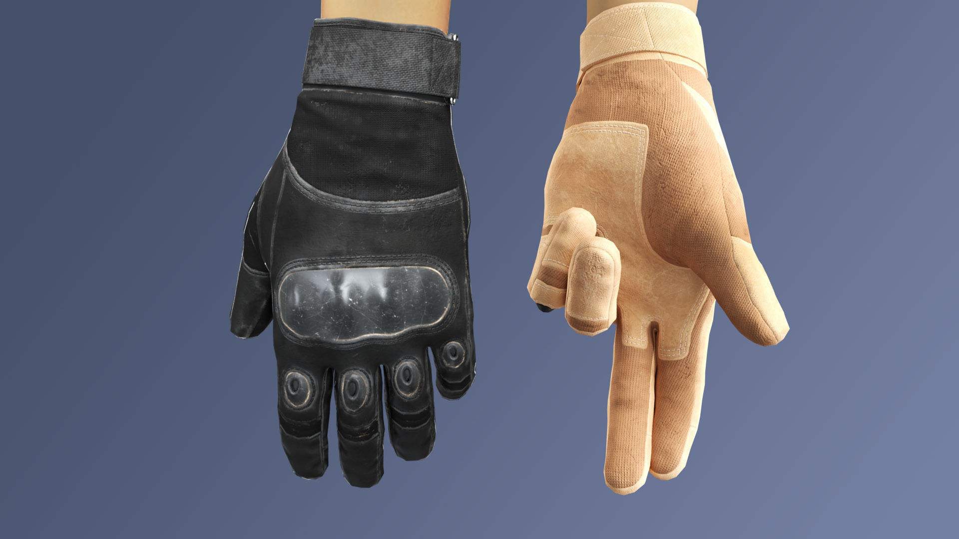 FPS Glove Tactical 4 Low-poly 3D model_5