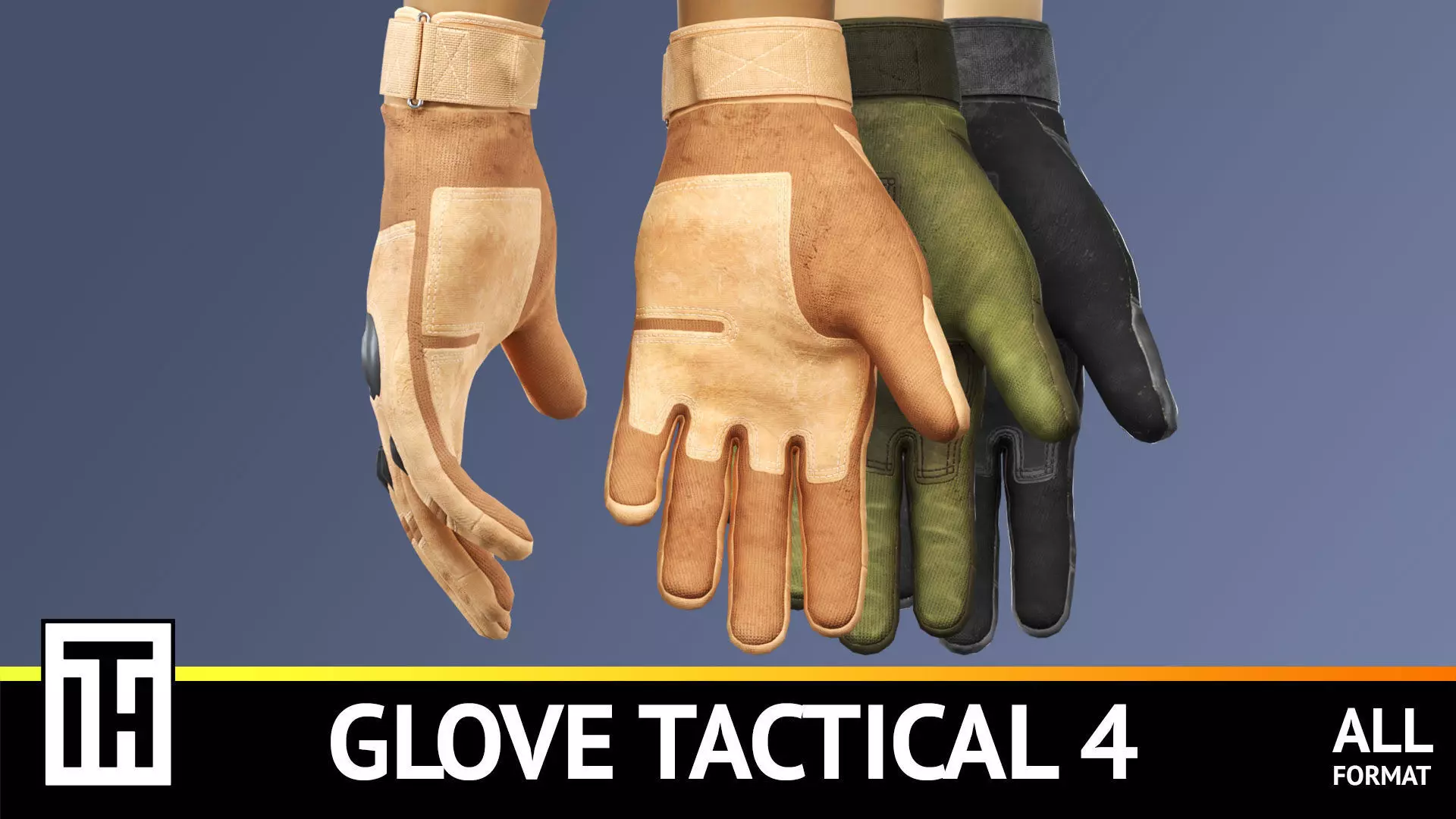 FPS Glove Tactical 4 Low-poly 3D model_0