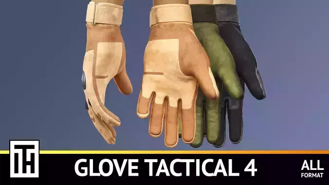 FPS Glove Tactical 4 Low-poly 3D model
