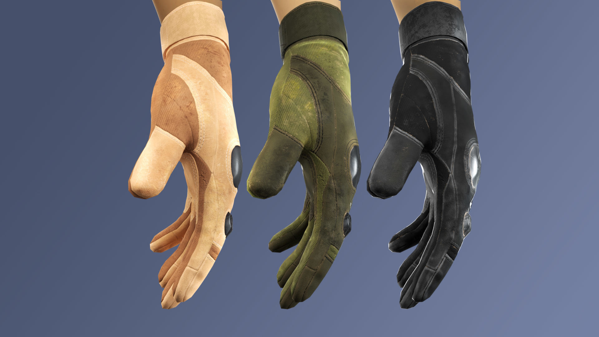 FPS Glove Tactical 4 Low-poly 3D model_4