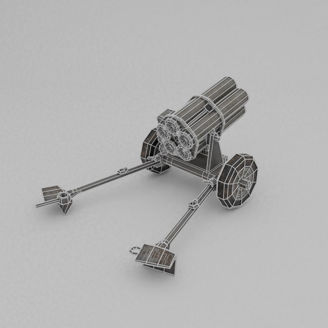 21 Cm Nebelwerfer 42 Rocket artillery Low-poly 3D model_5