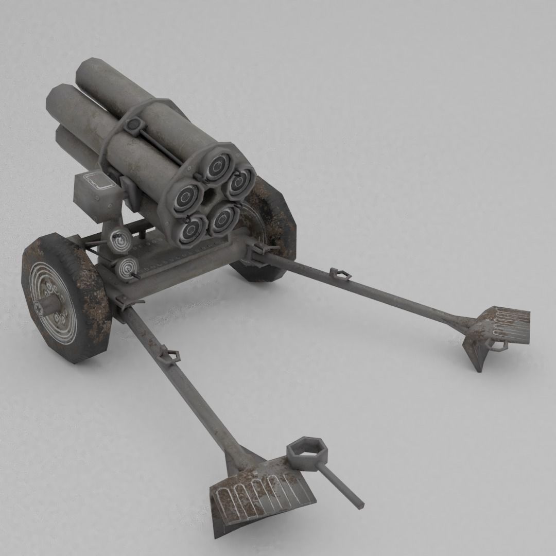21 Cm Nebelwerfer 42 Rocket artillery Low-poly 3D model_12