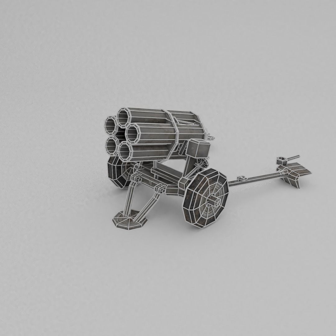 21 Cm Nebelwerfer 42 Rocket artillery Low-poly 3D model_3