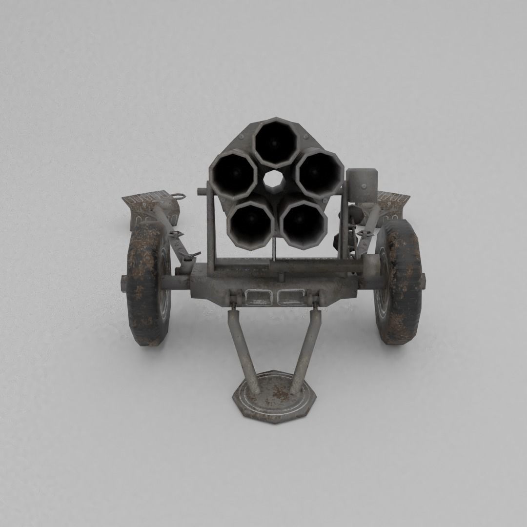 21 Cm Nebelwerfer 42 Rocket artillery Low-poly 3D model_7