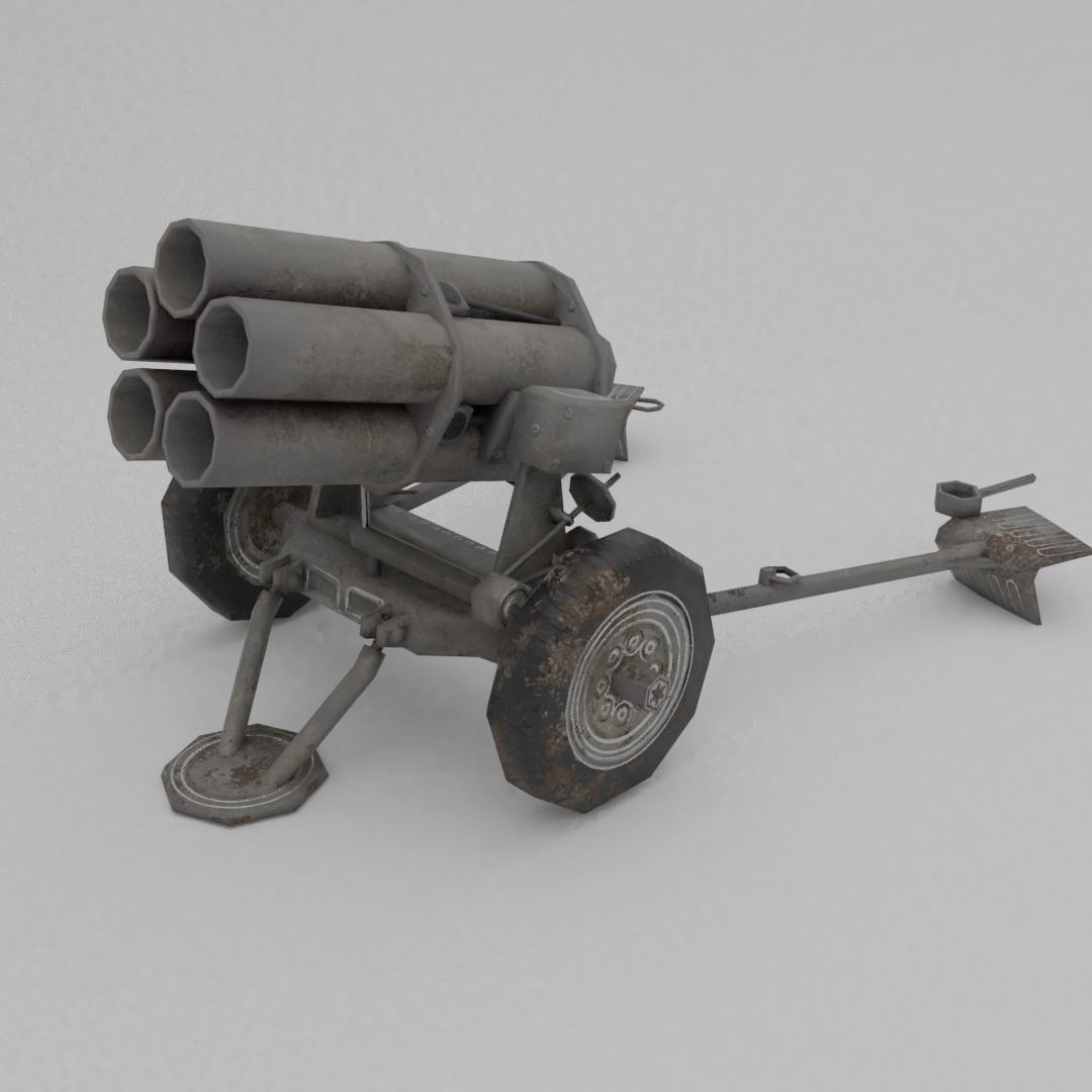 21 Cm Nebelwerfer 42 Rocket artillery Low-poly 3D model_2