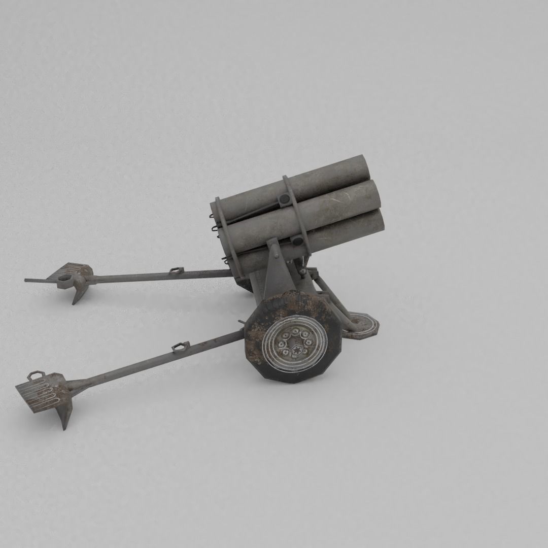 21 Cm Nebelwerfer 42 Rocket artillery Low-poly 3D model_20