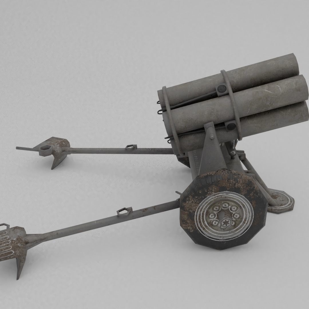 21 Cm Nebelwerfer 42 Rocket artillery Low-poly 3D model_9