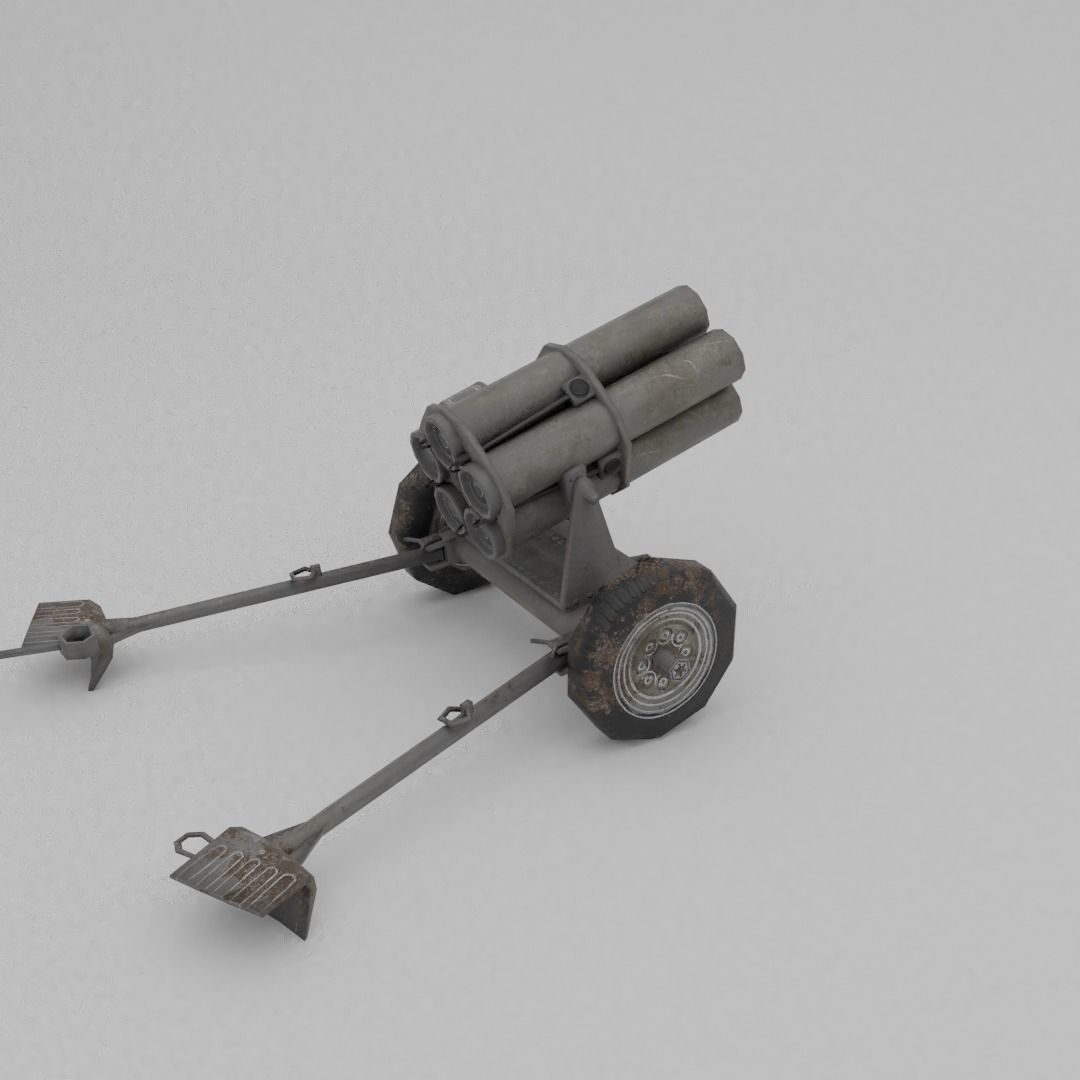 21 Cm Nebelwerfer 42 Rocket artillery Low-poly 3D model_21