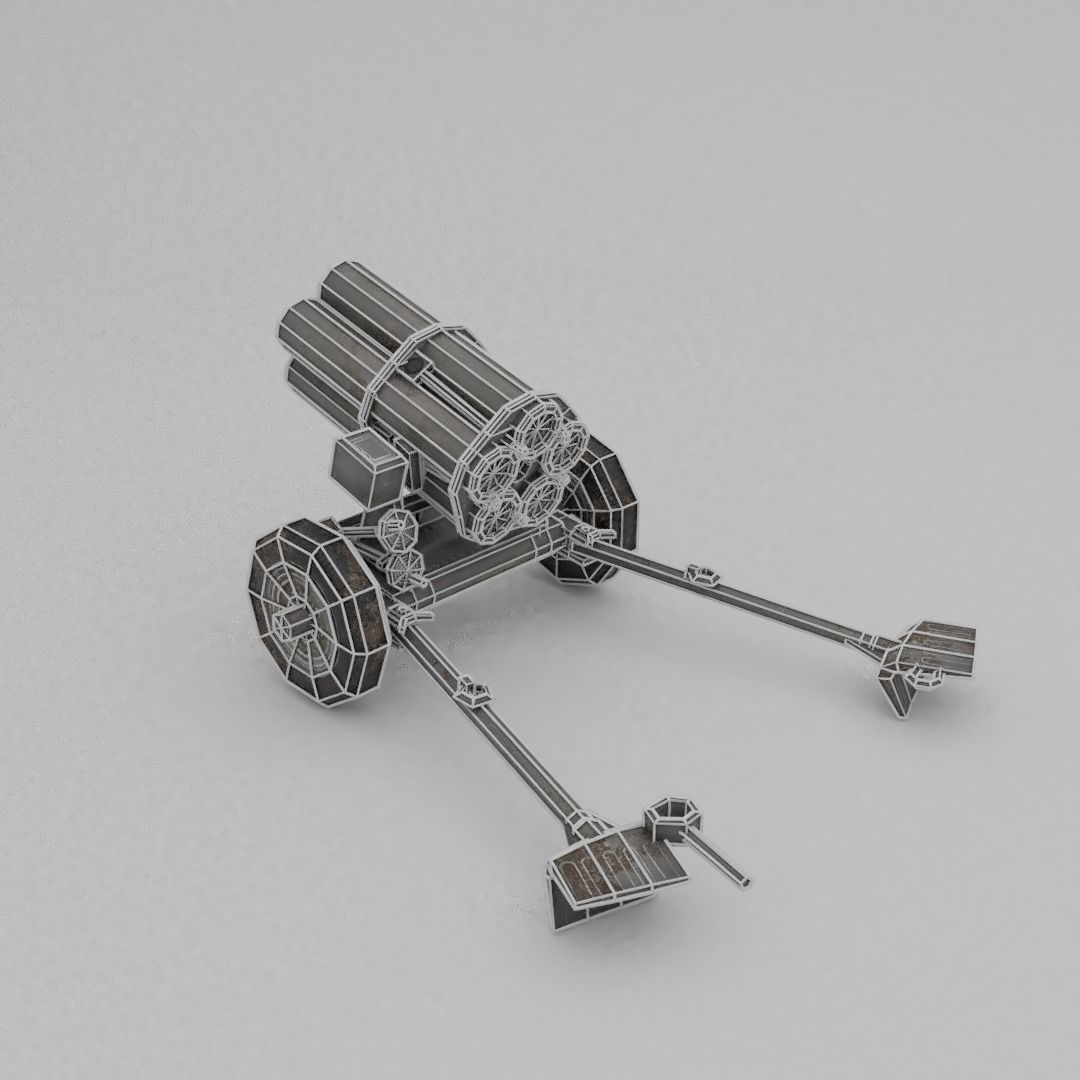 21 Cm Nebelwerfer 42 Rocket artillery Low-poly 3D model_6