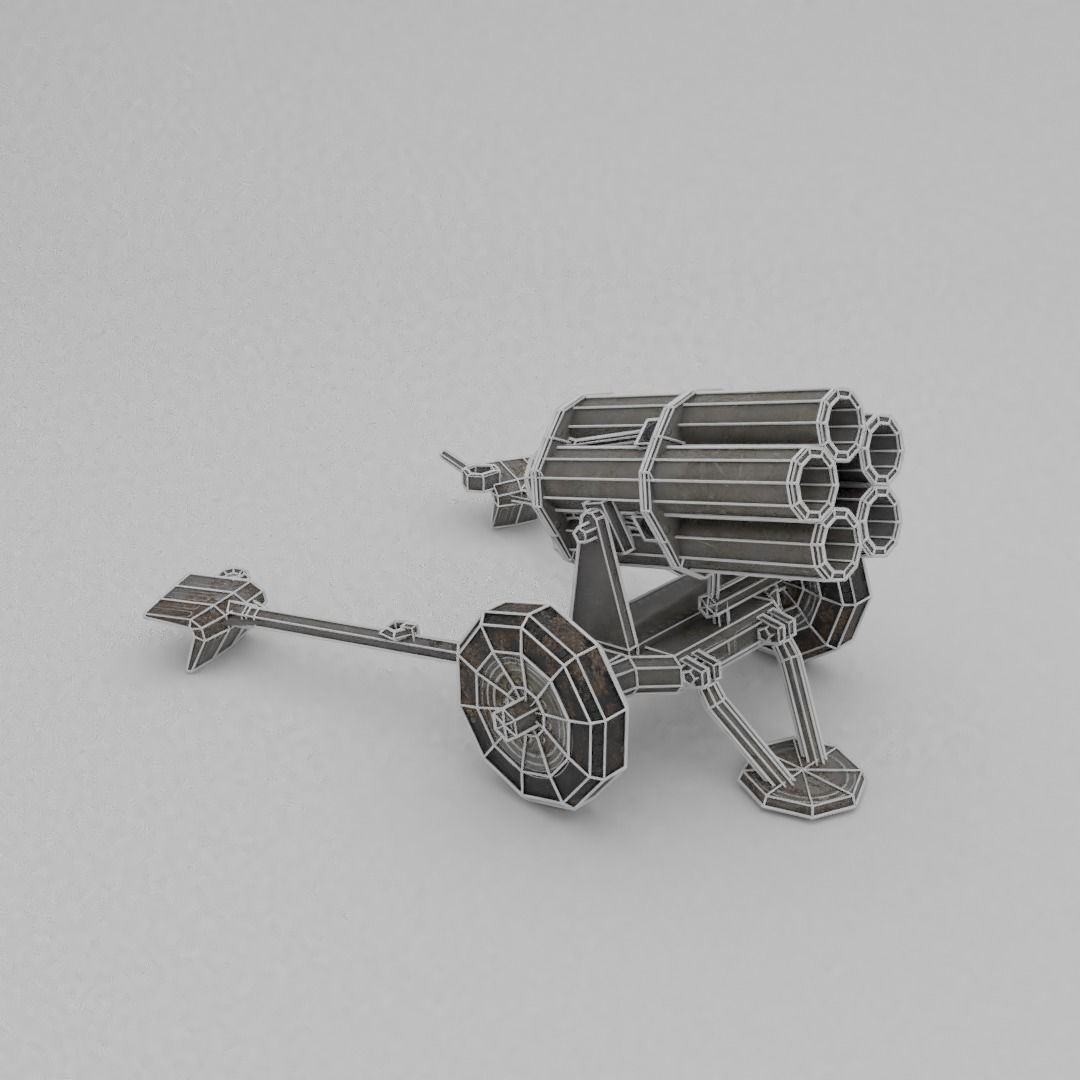 21 Cm Nebelwerfer 42 Rocket artillery Low-poly 3D model_4