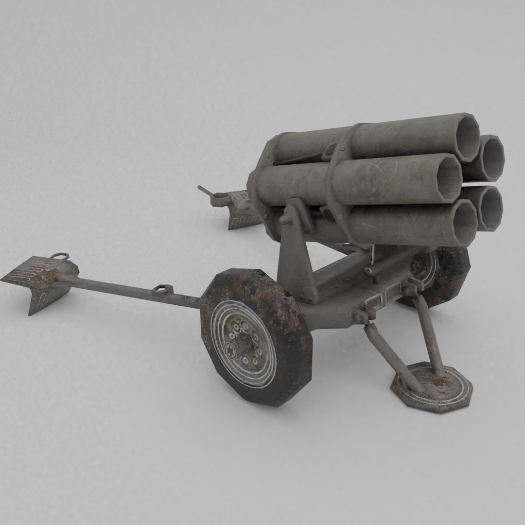 21 Cm Nebelwerfer 42 Rocket artillery Low-poly 3D model_8