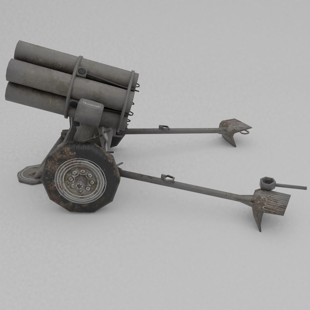 21 Cm Nebelwerfer 42 Rocket artillery Low-poly 3D model_13