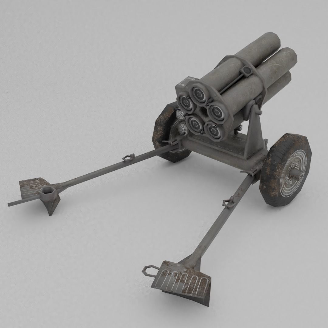 21 Cm Nebelwerfer 42 Rocket artillery Low-poly 3D model_10