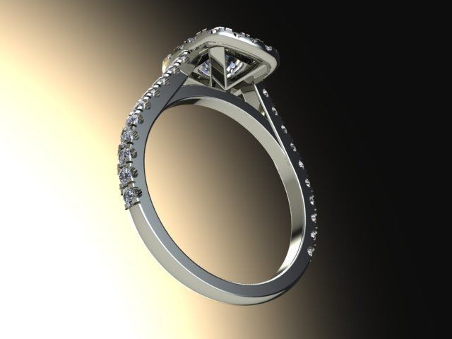 10113 halo engagement ring 3D print model_4