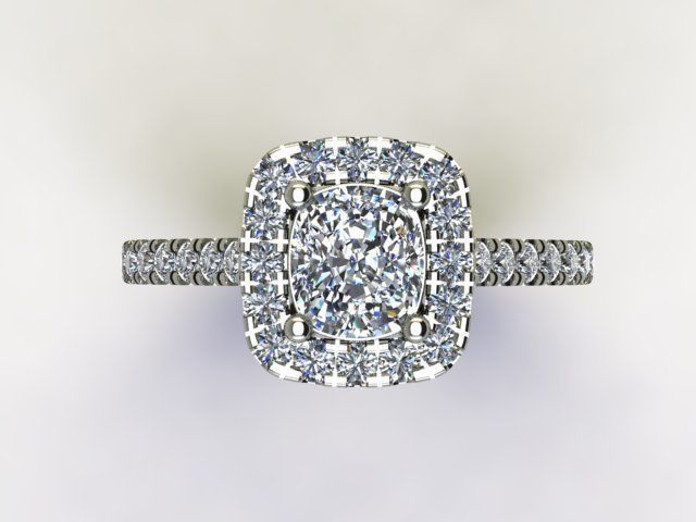 10113 halo engagement ring 3D print model_3