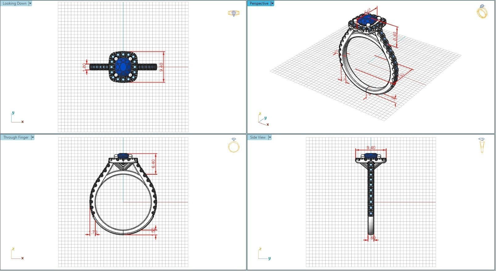 10113 halo engagement ring 3D print model_5
