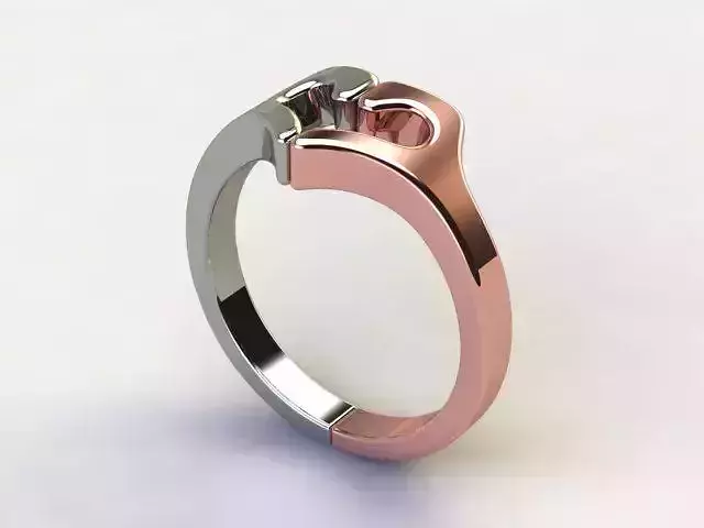 10115 rose gold and silver engagement ring