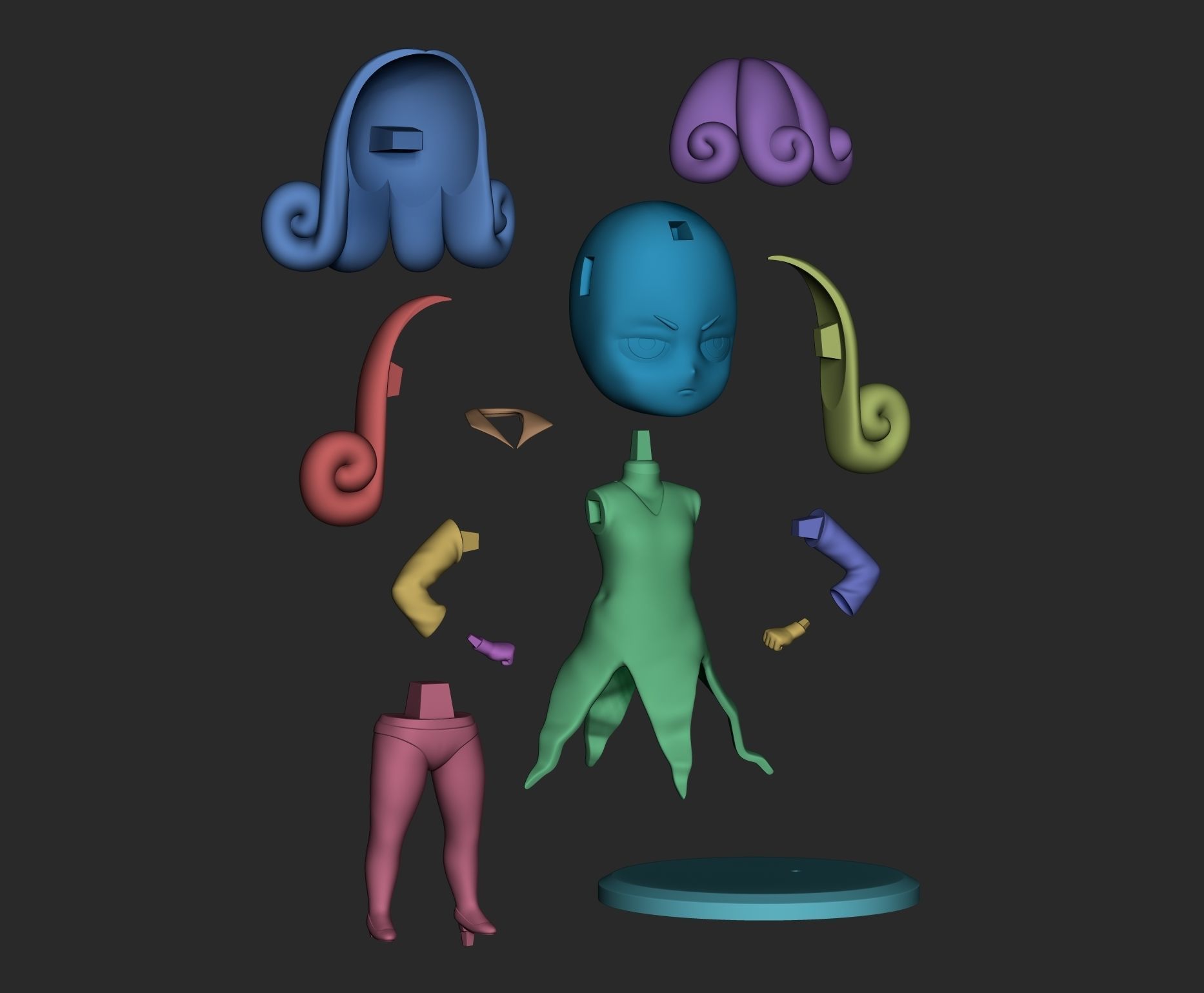 Tatsumaki 3D print model from One Punch Man 3D print model_4