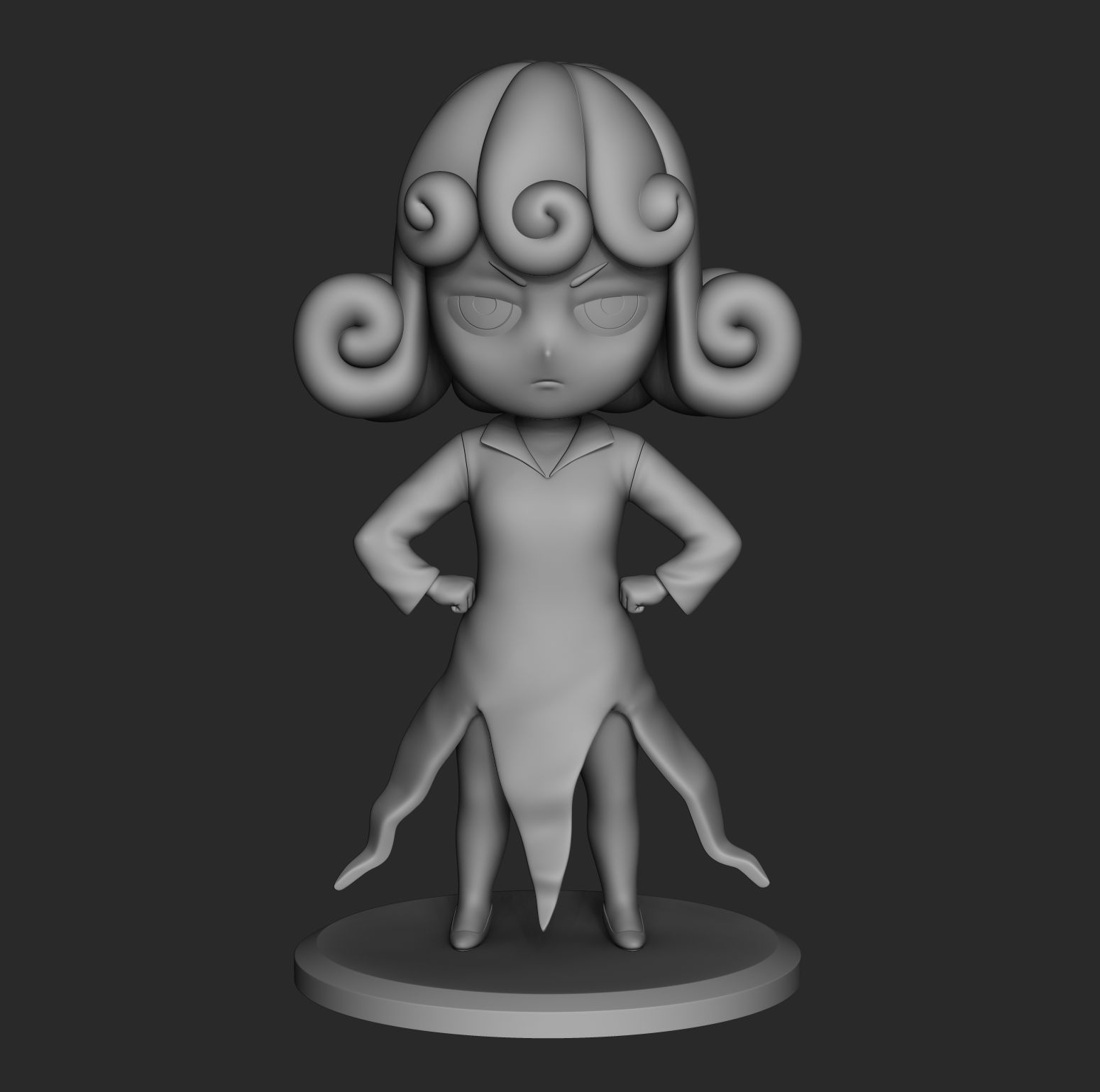 Tatsumaki 3D print model from One Punch Man 3D print model_3
