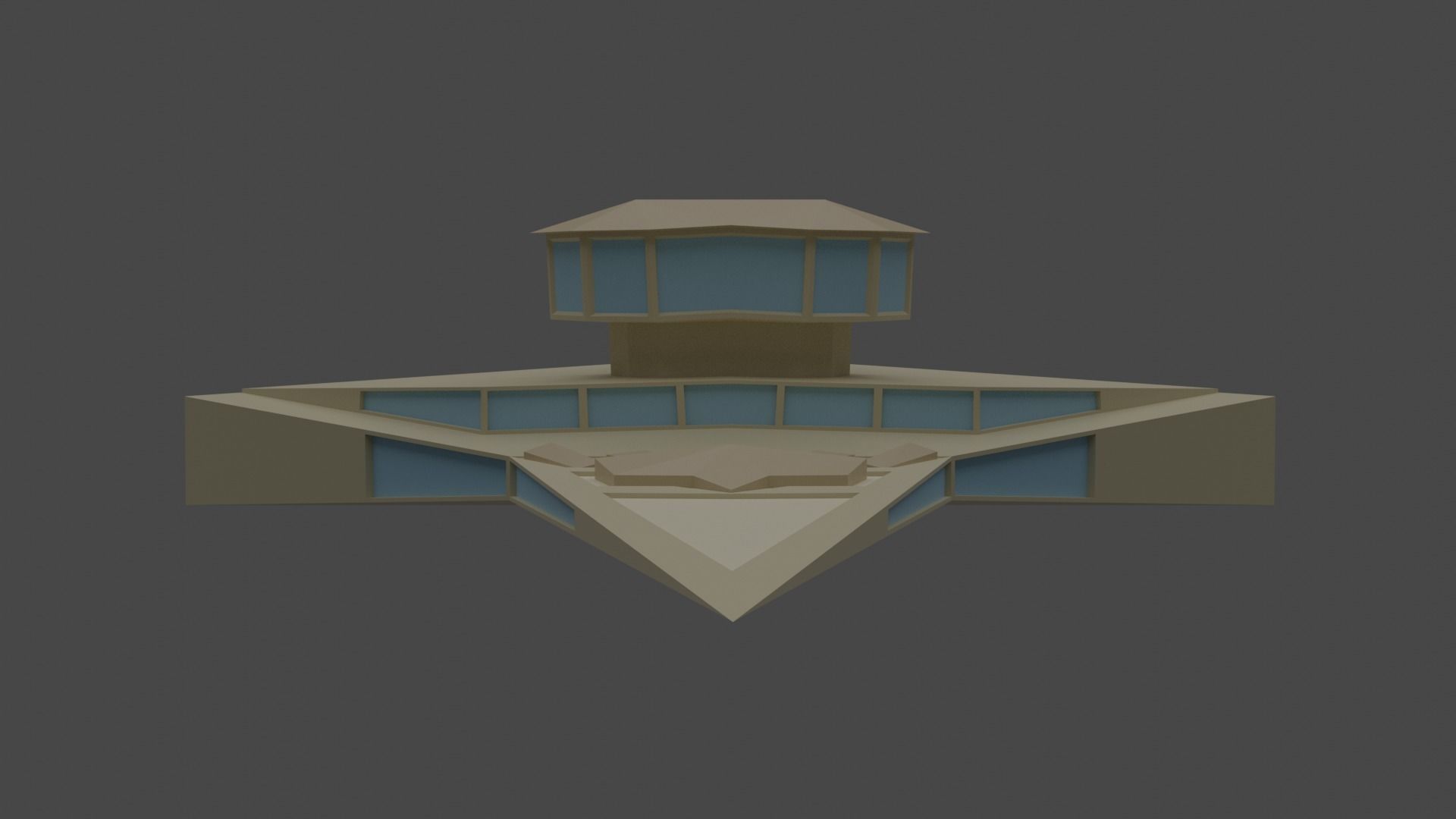 Futuristic Spaceship Low Poly Model Low-poly 3D model_5