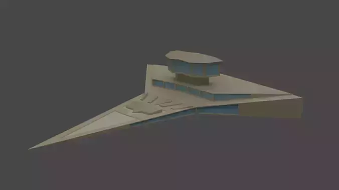 Futuristic Spaceship Low Poly Model Low-poly 3D model
