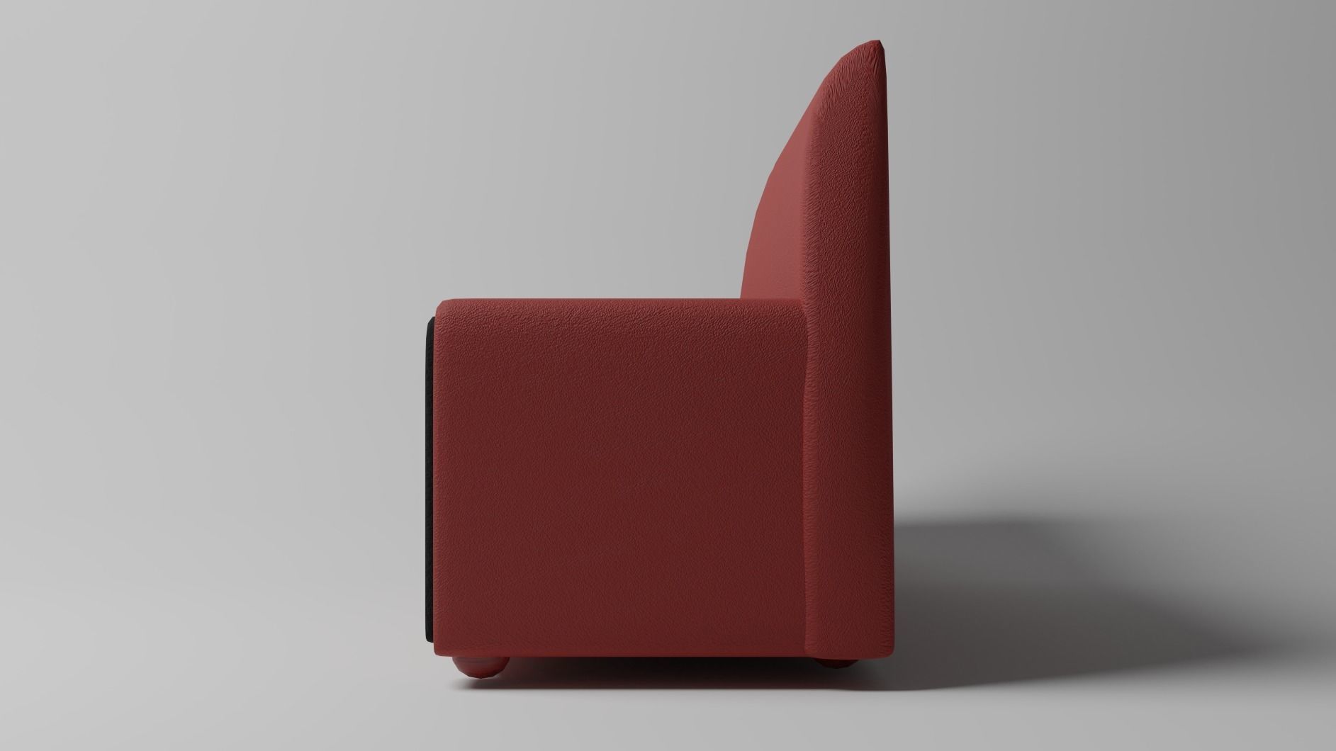 Sofa Leather Low-poly 3D model_3