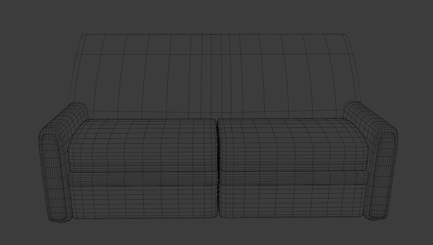 Sofa Leather Low-poly 3D model_5