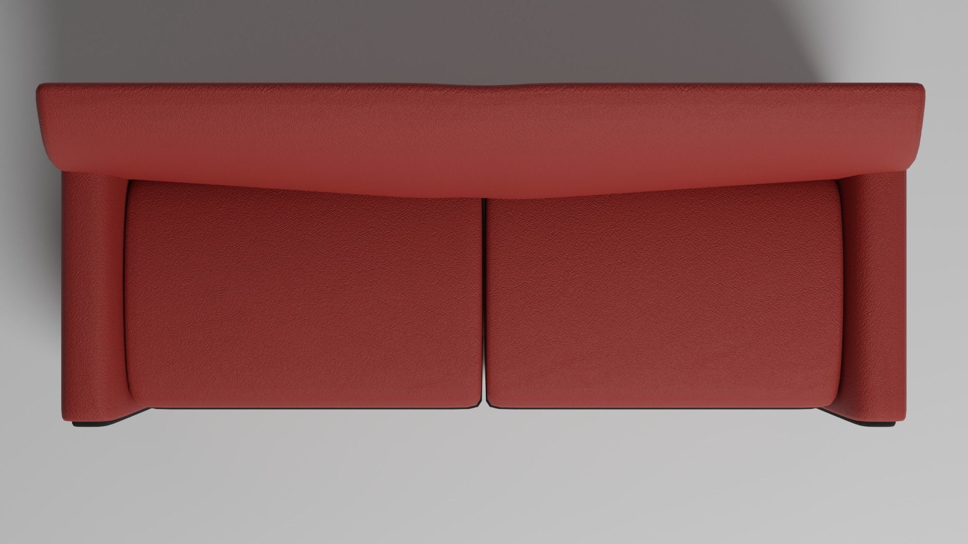 Sofa Leather Low-poly 3D model_2