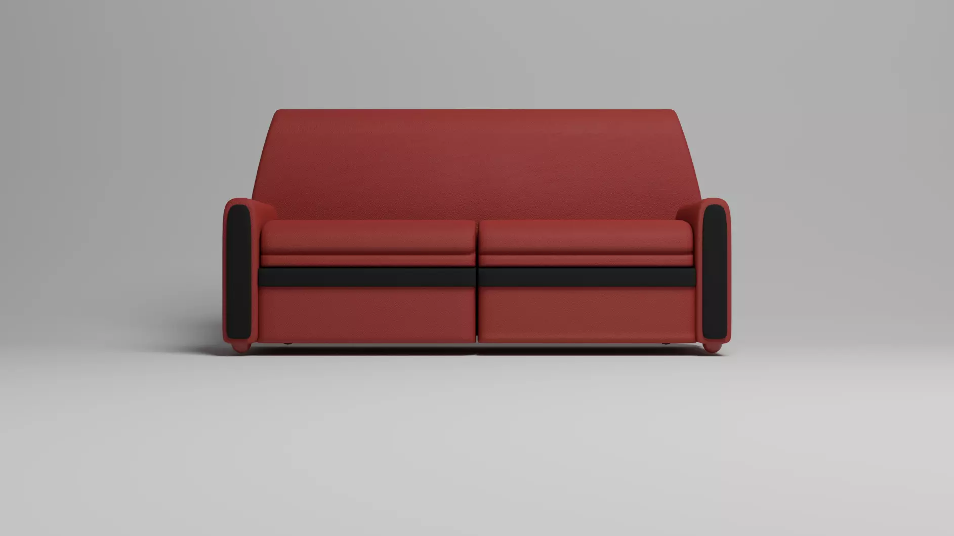 Sofa Leather Low-poly 3D model_0