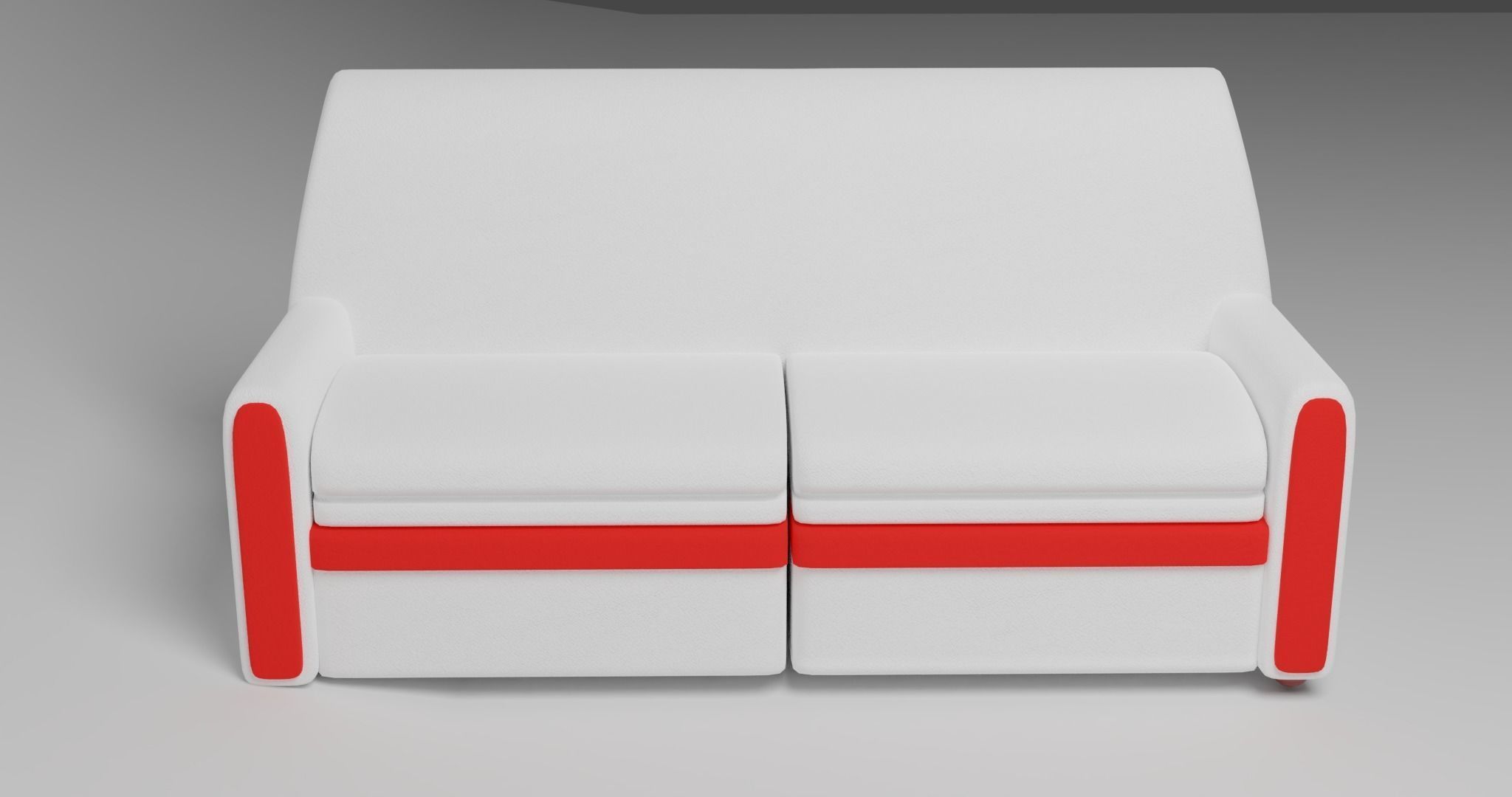 Sofa Leather Low-poly 3D model_9