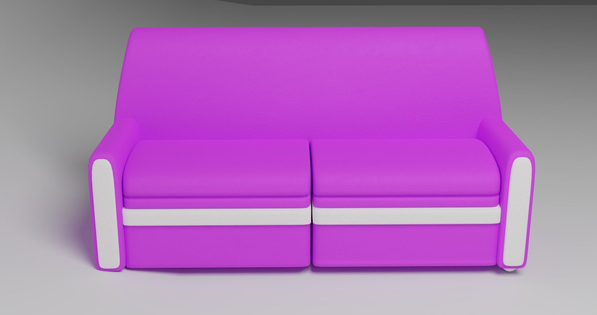 Sofa Leather Low-poly 3D model_7