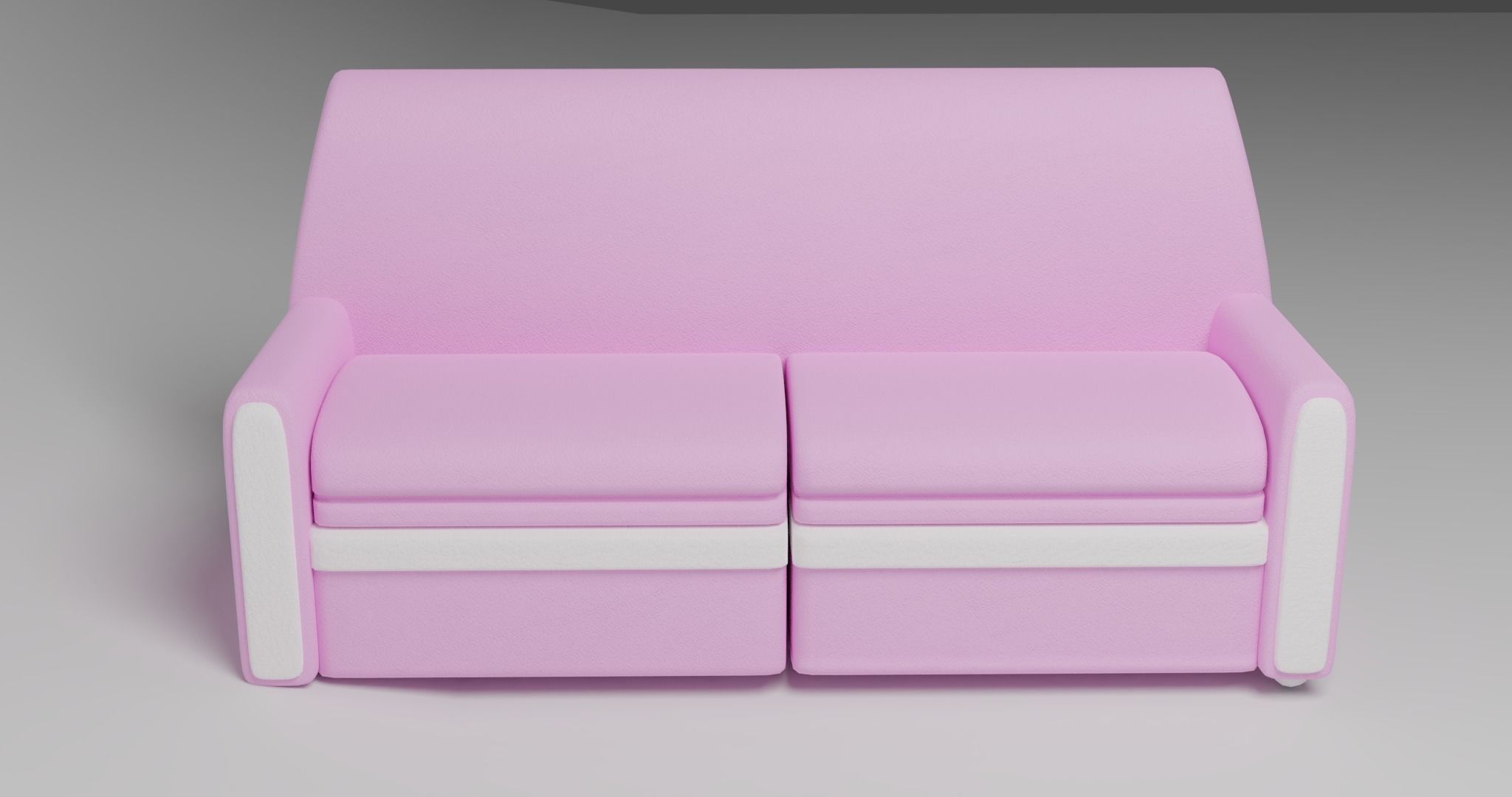 Sofa Leather Low-poly 3D model_8