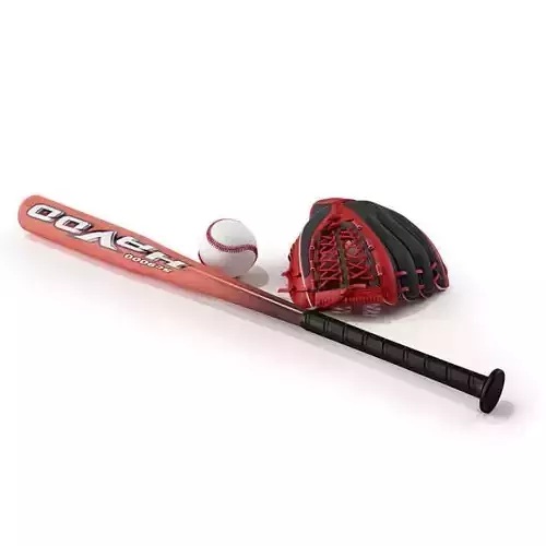 Baseball Elements Bat Ball Glove