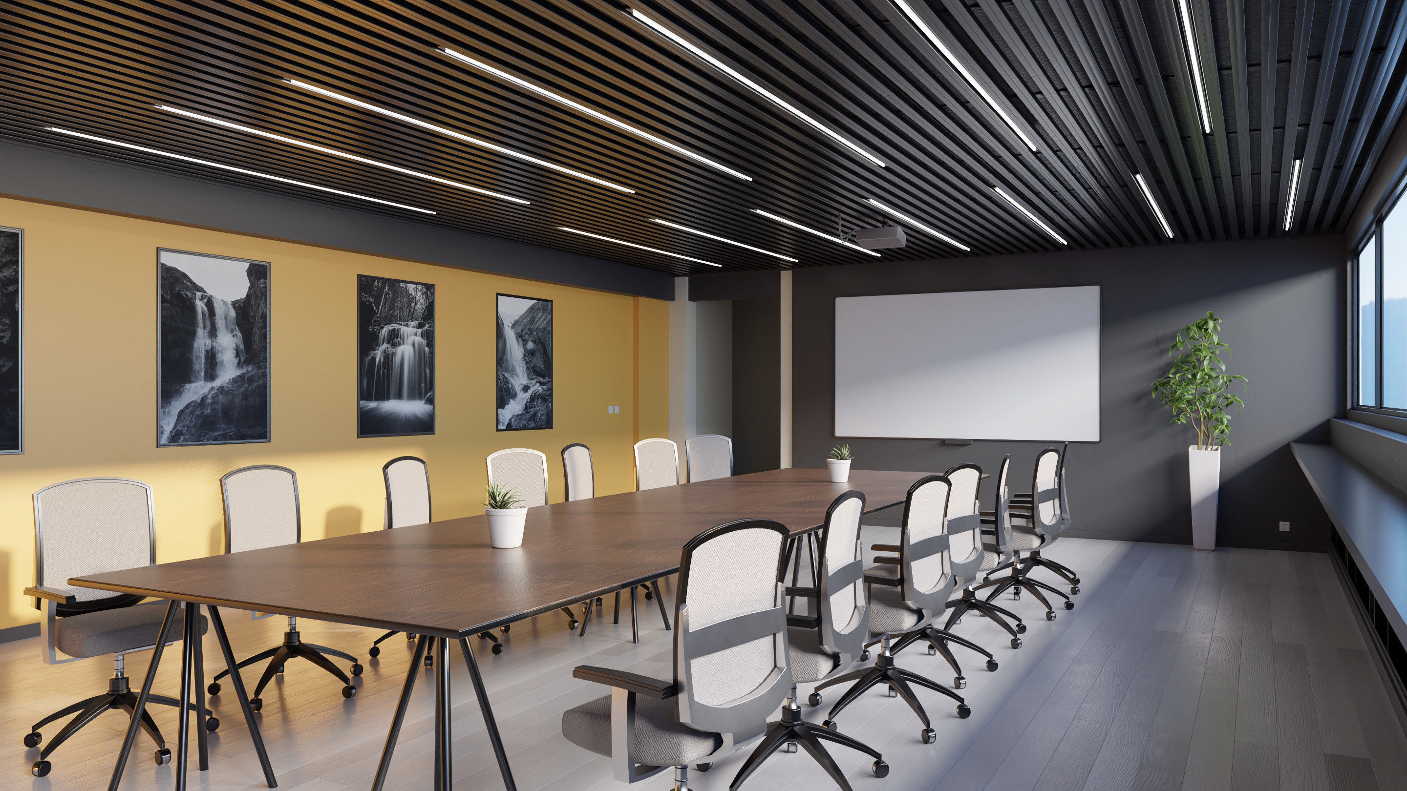 Modern Office - Hipoly 3D Model -blender - fbx - obj 3D model_1