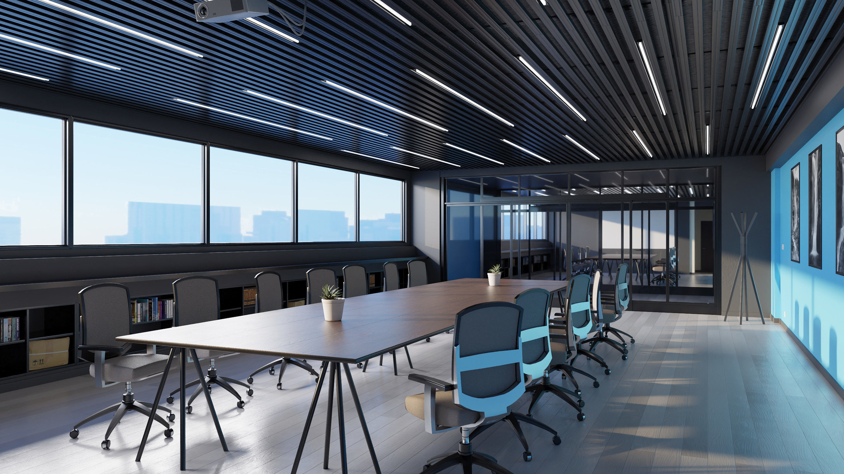 Modern Office - Hipoly 3D Model -blender - fbx - obj 3D model_6
