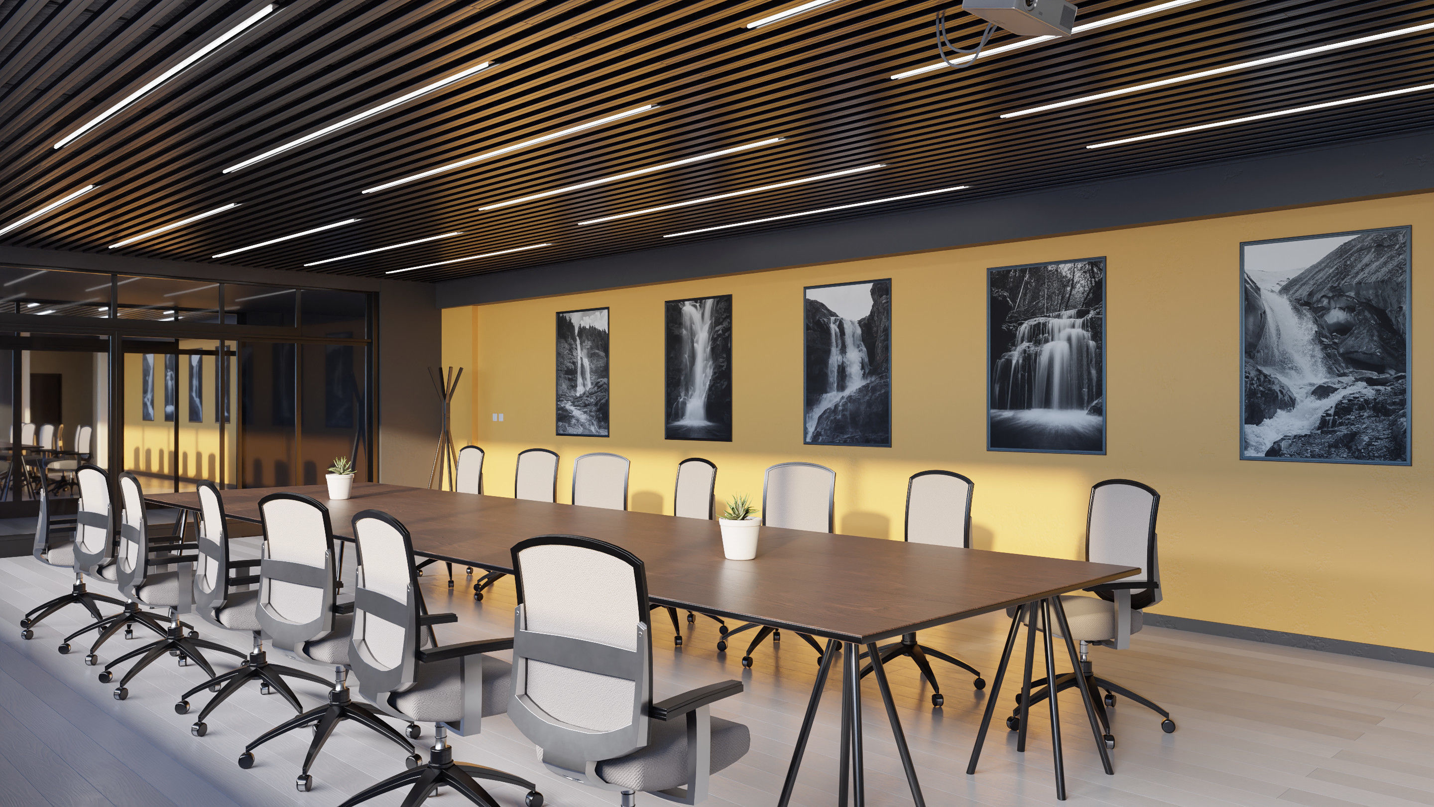 Modern Office - Hipoly 3D Model -blender - fbx - obj 3D model_2