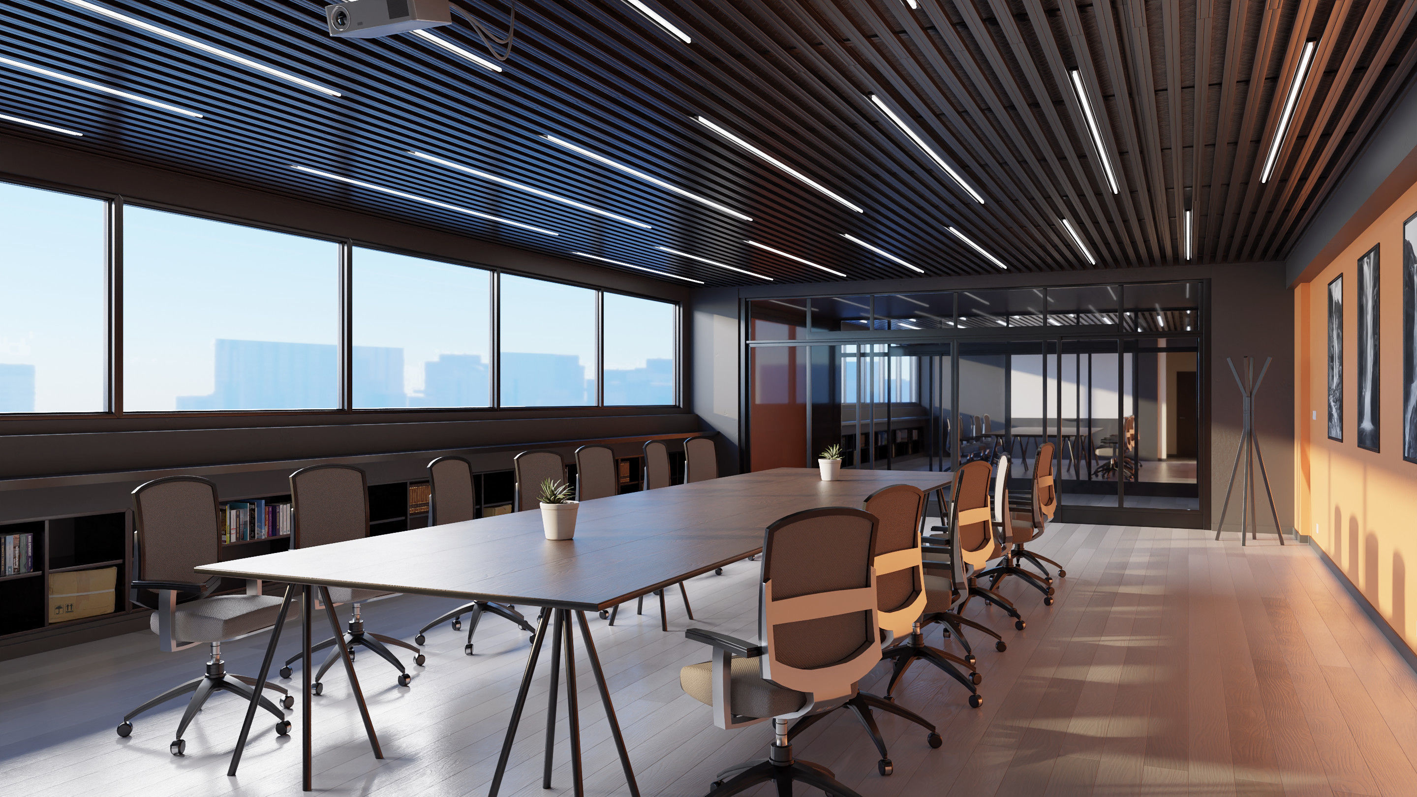 Modern Office - Hipoly 3D Model -blender - fbx - obj 3D model_7