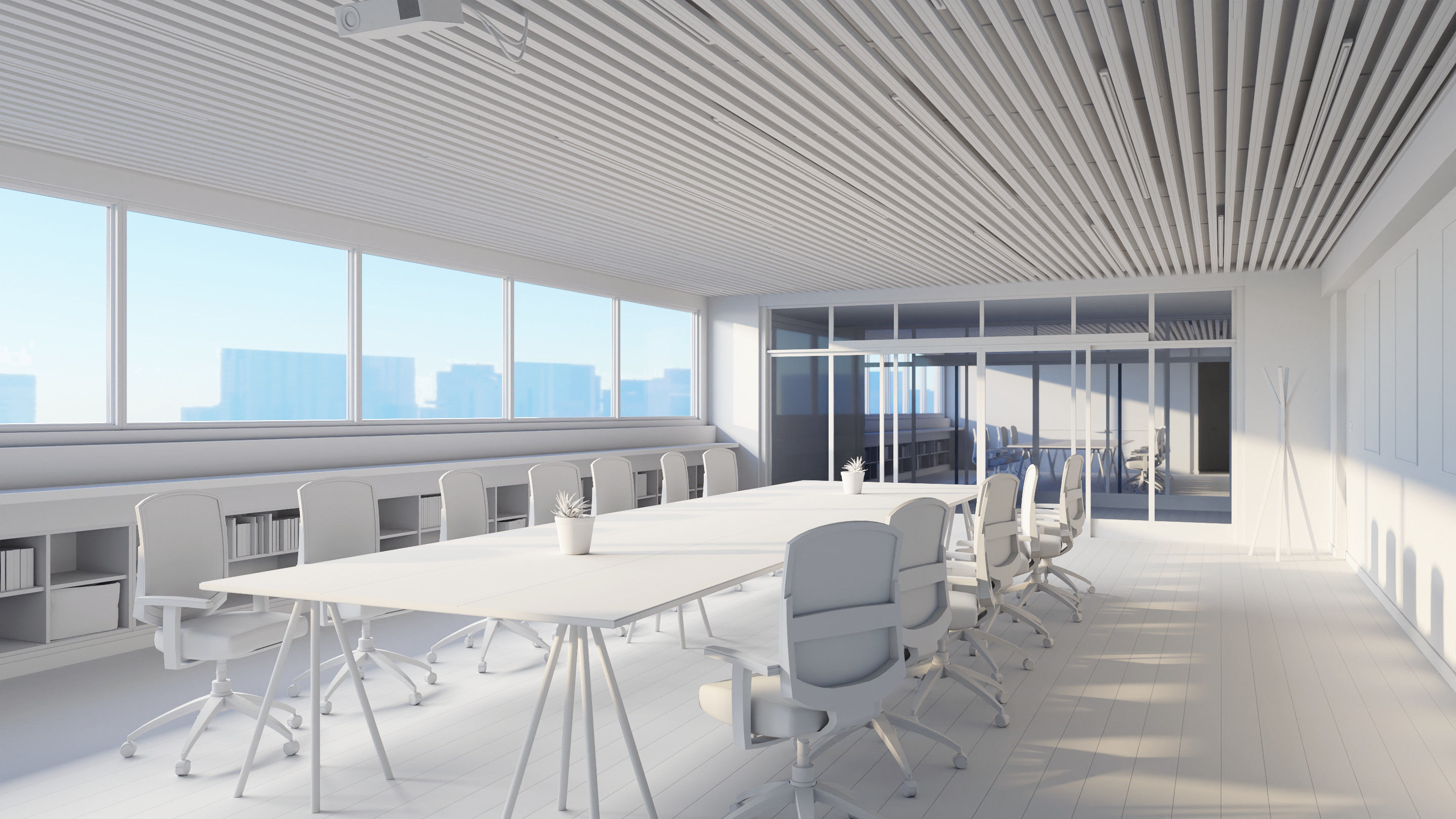 Modern Office - Hipoly 3D Model -blender - fbx - obj 3D model_8