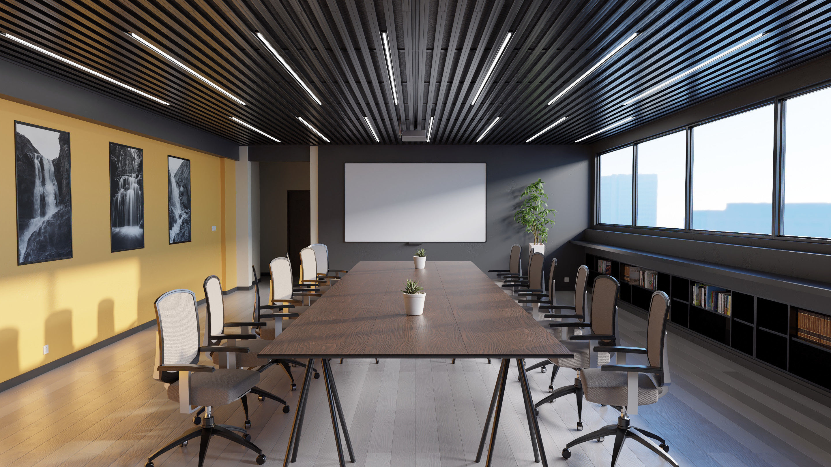 Modern Office - Hipoly 3D Model -blender - fbx - obj 3D model_5