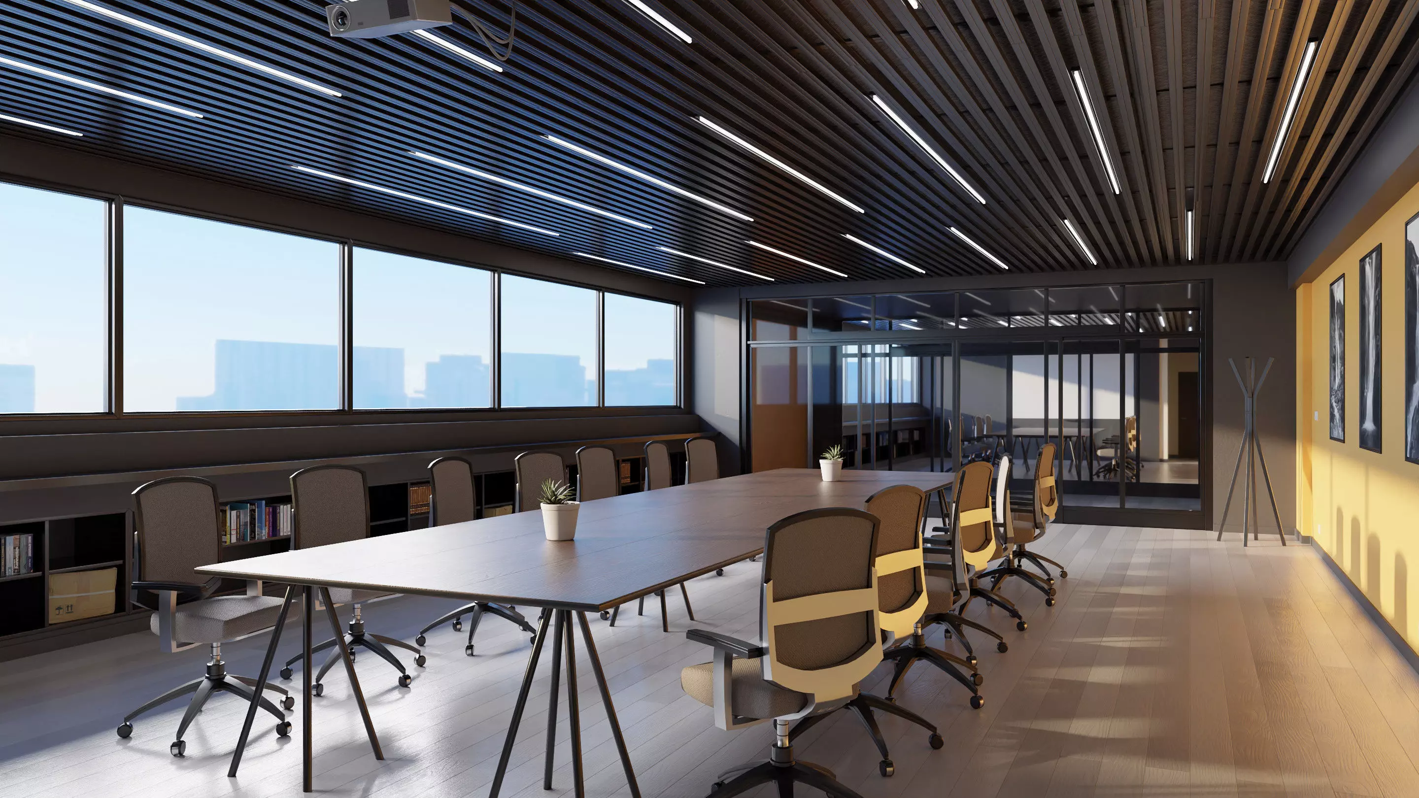 Modern Office - Hipoly 3D Model -blender - fbx - obj 3D model_0