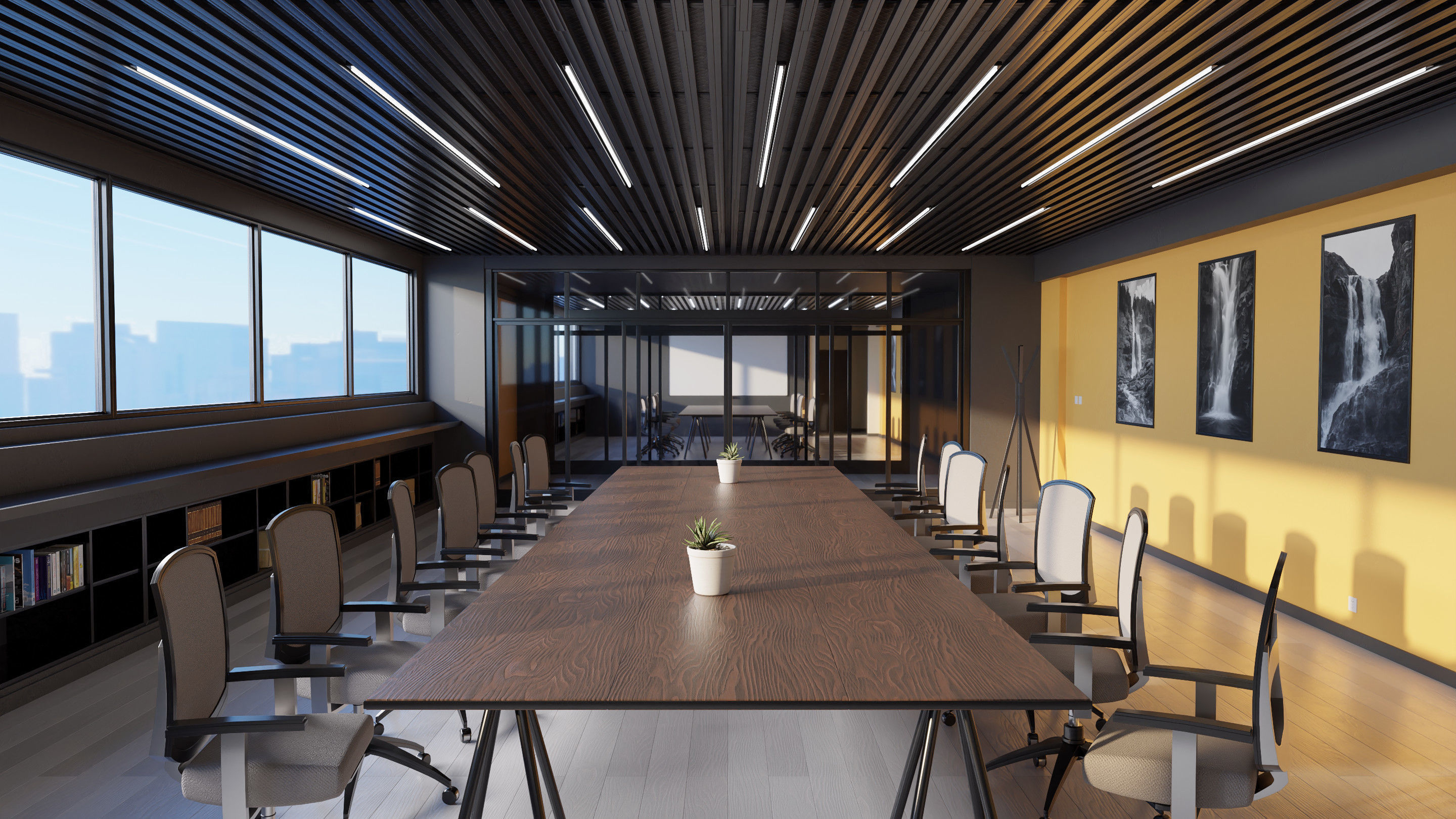 Modern Office - Hipoly 3D Model -blender - fbx - obj 3D model_4