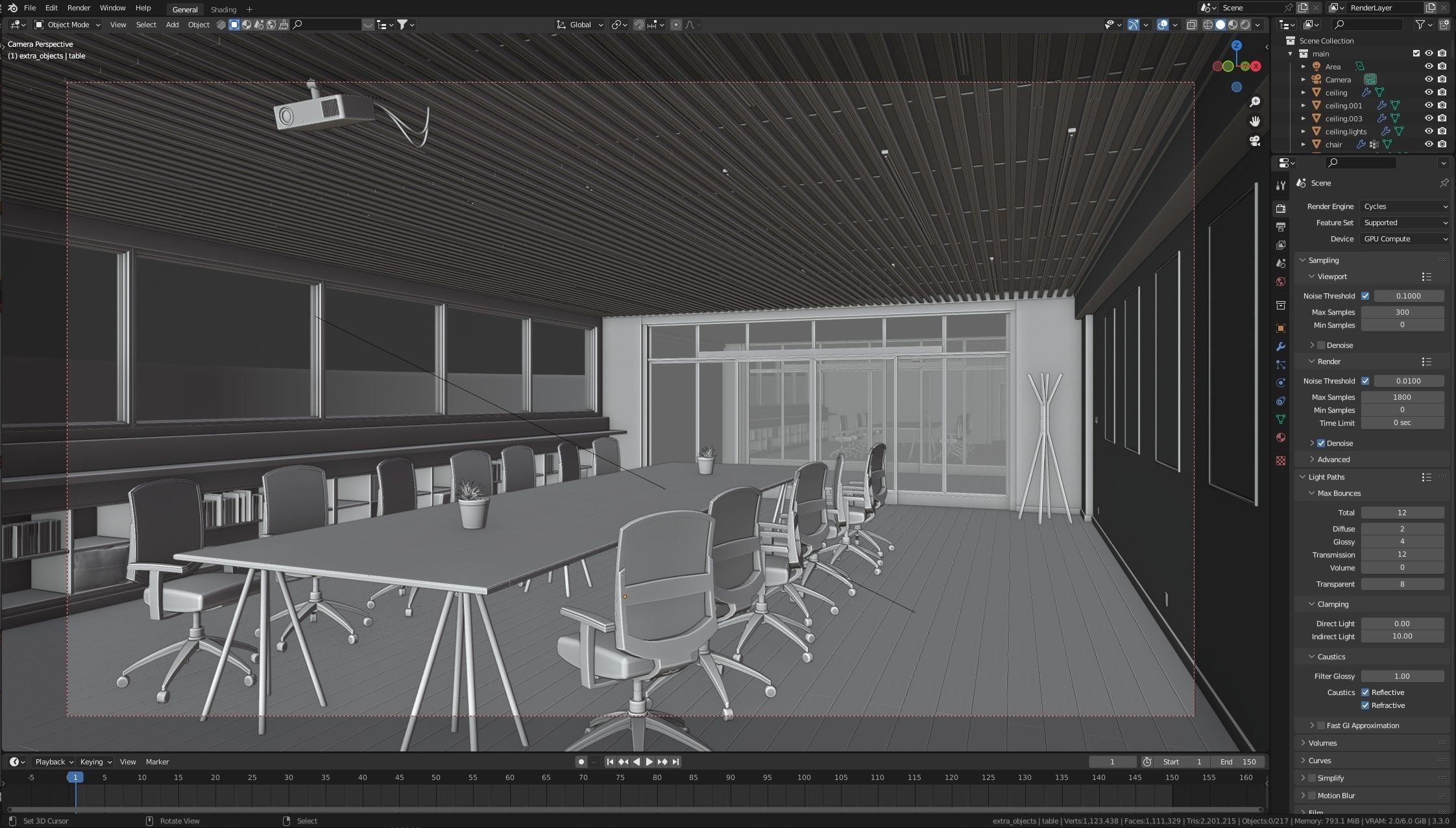 Modern Office - Hipoly 3D Model -blender - fbx - obj 3D model_9